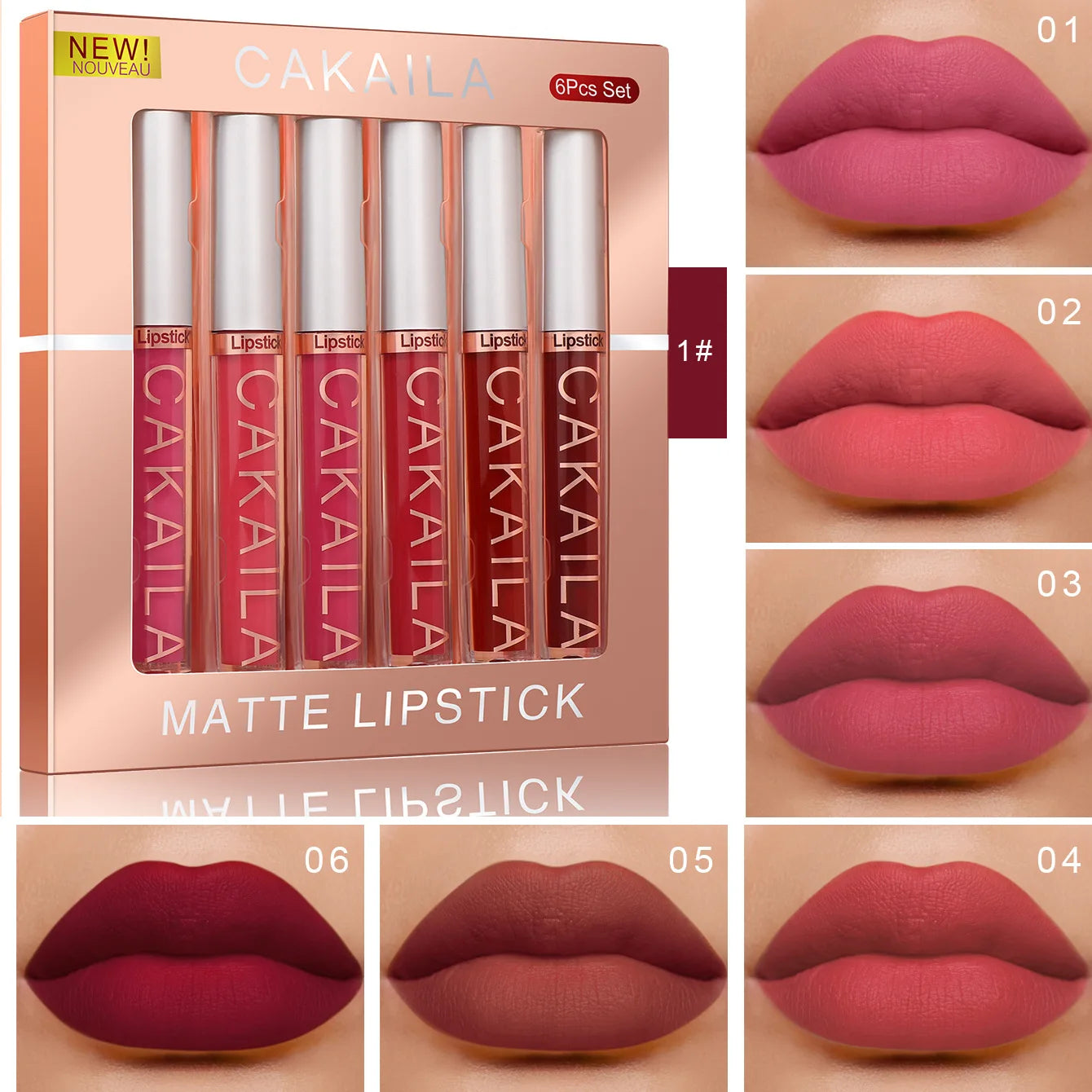 Gloss Lipstick Set Liquid Matte Velvet Matte Women's Makeup Long-lasting
