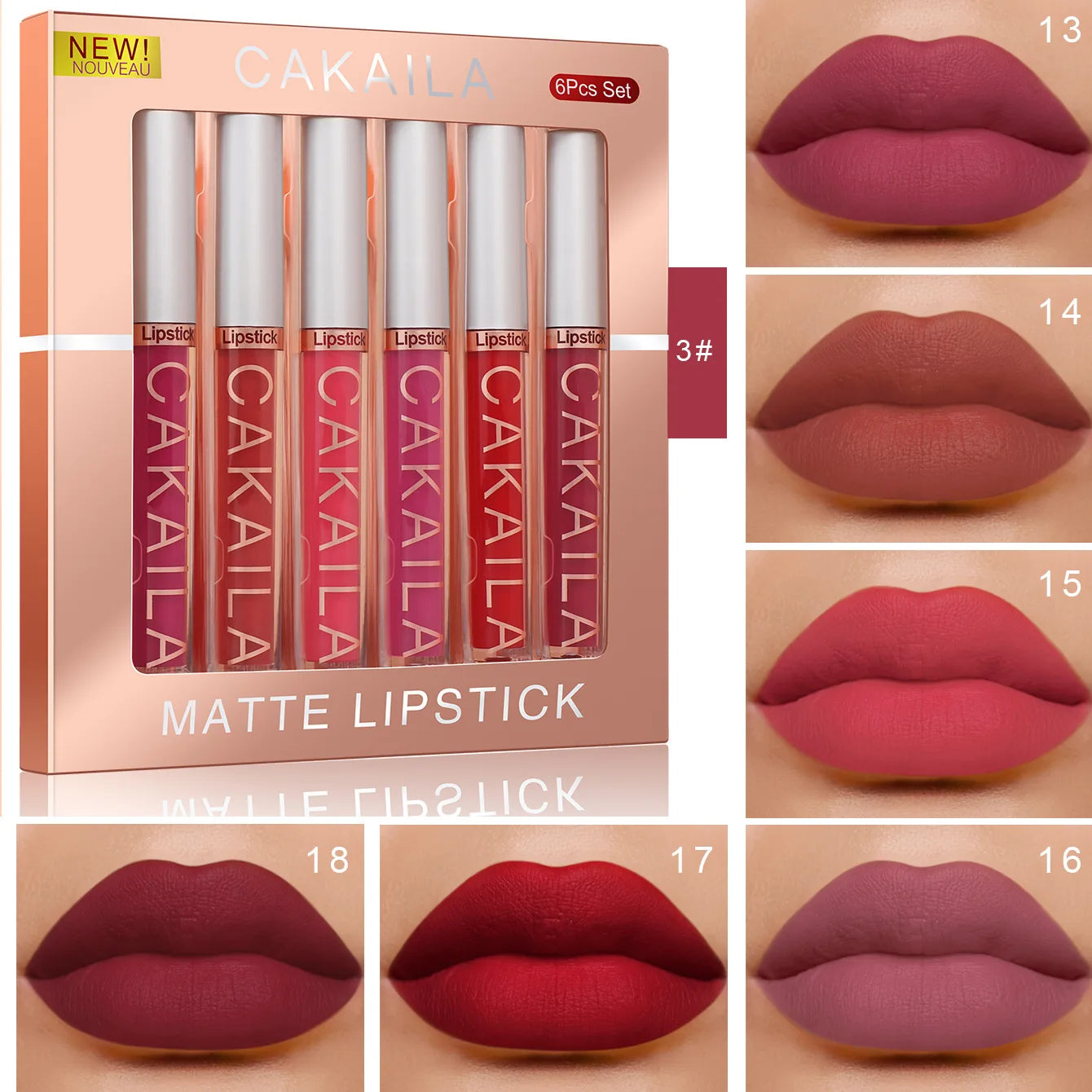 Gloss Lipstick Set Liquid Matte Velvet Matte Women's Makeup Long-lasting