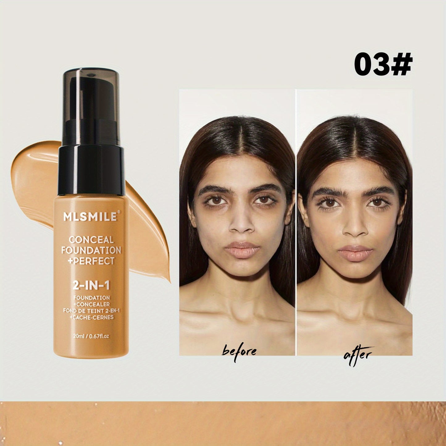 6-Shade Longwear Foundation: Waterproof, Sweatproof, Oil-Control & Easy-To-Blend Concealer for Flawless Skin, Foundation, Makeup, Cosmetics, Skin Care, Face Beauty, Matte Finish, Beauty Product
