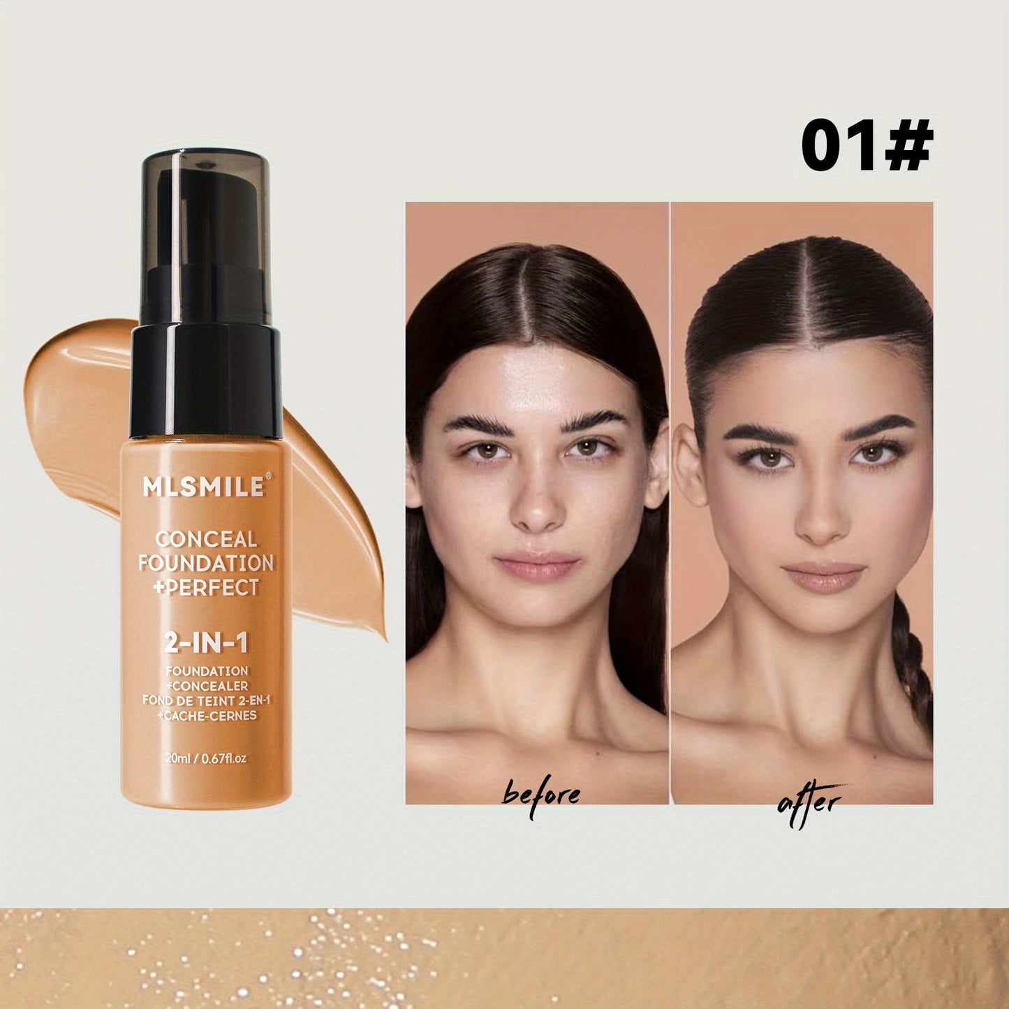 6-Shade Longwear Foundation: Waterproof, Sweatproof, Oil-Control & Easy-To-Blend Concealer for Flawless Skin, Foundation, Makeup, Cosmetics, Skin Care, Face Beauty, Matte Finish, Beauty Product