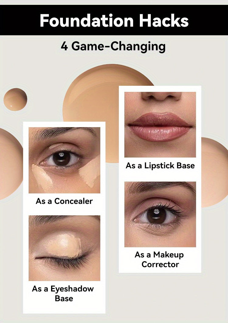 6-Shade Longwear Foundation: Waterproof, Sweatproof, Oil-Control & Easy-To-Blend Concealer for Flawless Skin, Foundation, Makeup, Cosmetics, Skin Care, Face Beauty, Matte Finish, Beauty Product