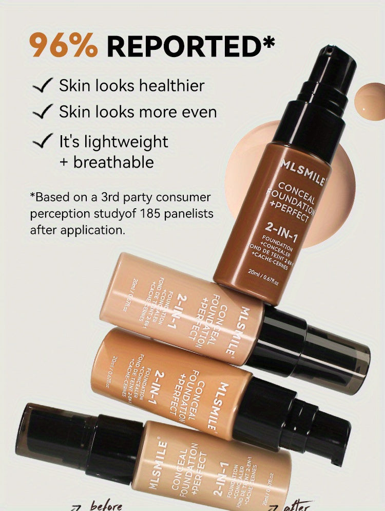 6-Shade Longwear Foundation: Waterproof, Sweatproof, Oil-Control & Easy-To-Blend Concealer for Flawless Skin, Foundation, Makeup, Cosmetics, Skin Care, Face Beauty, Matte Finish, Beauty Product