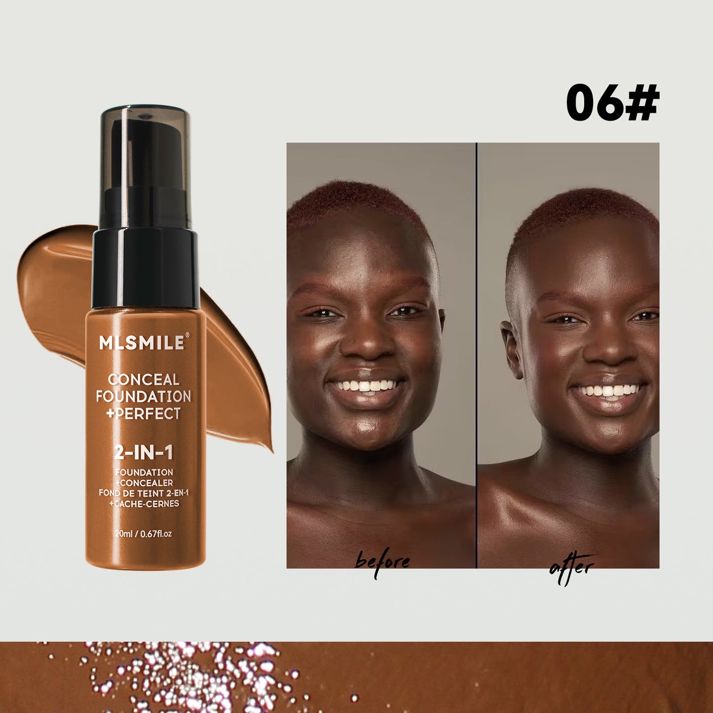 6-Shade Longwear Foundation: Waterproof, Sweatproof, Oil-Control & Easy-To-Blend Concealer for Flawless Skin, Foundation, Makeup, Cosmetics, Skin Care, Face Beauty, Matte Finish, Beauty Product