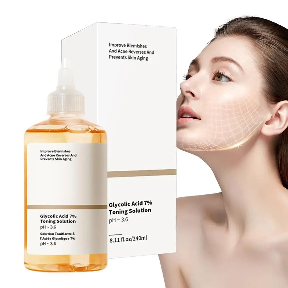 240ml Glycolic Acid 7% Toning Solution Ordinary Acne Remover Lifting Firming Wrinkles Glowing Facial Care Glycolic Acid Toner