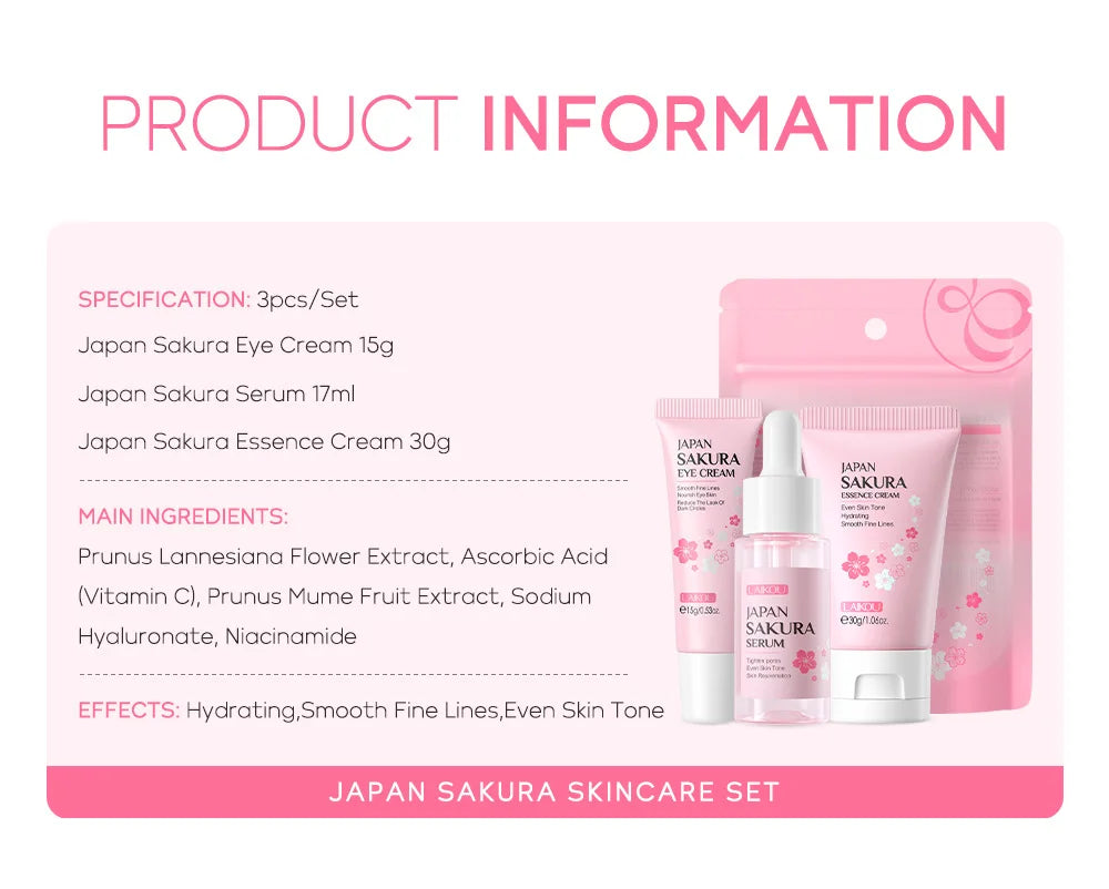 Golden Sakura Skin Care Sets Face Cream Serum