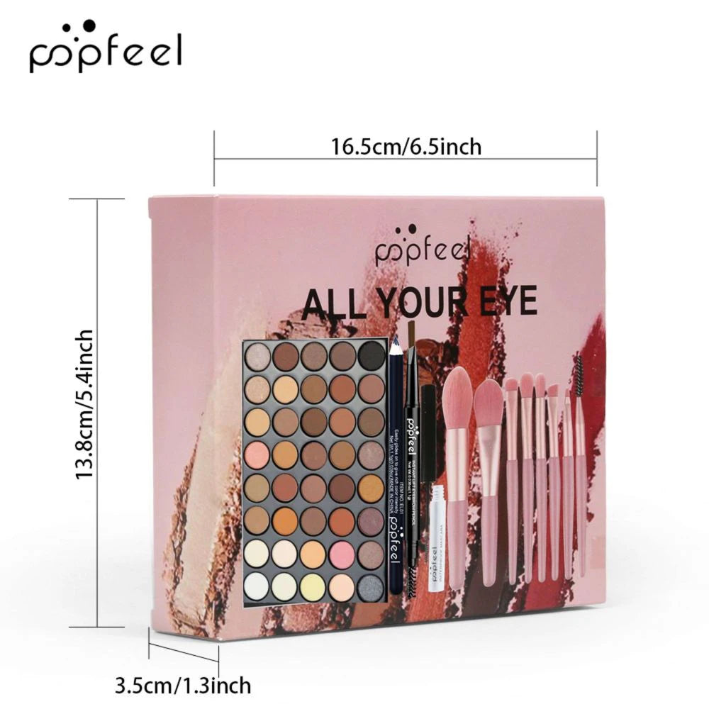 POPFEEL Eye Makeup Set 40 Color Eyeshadow Palette Eyebrow Pencil Eyeliner Pen Mascara With A Set Of Makeup Brushes Eye Cosmetics