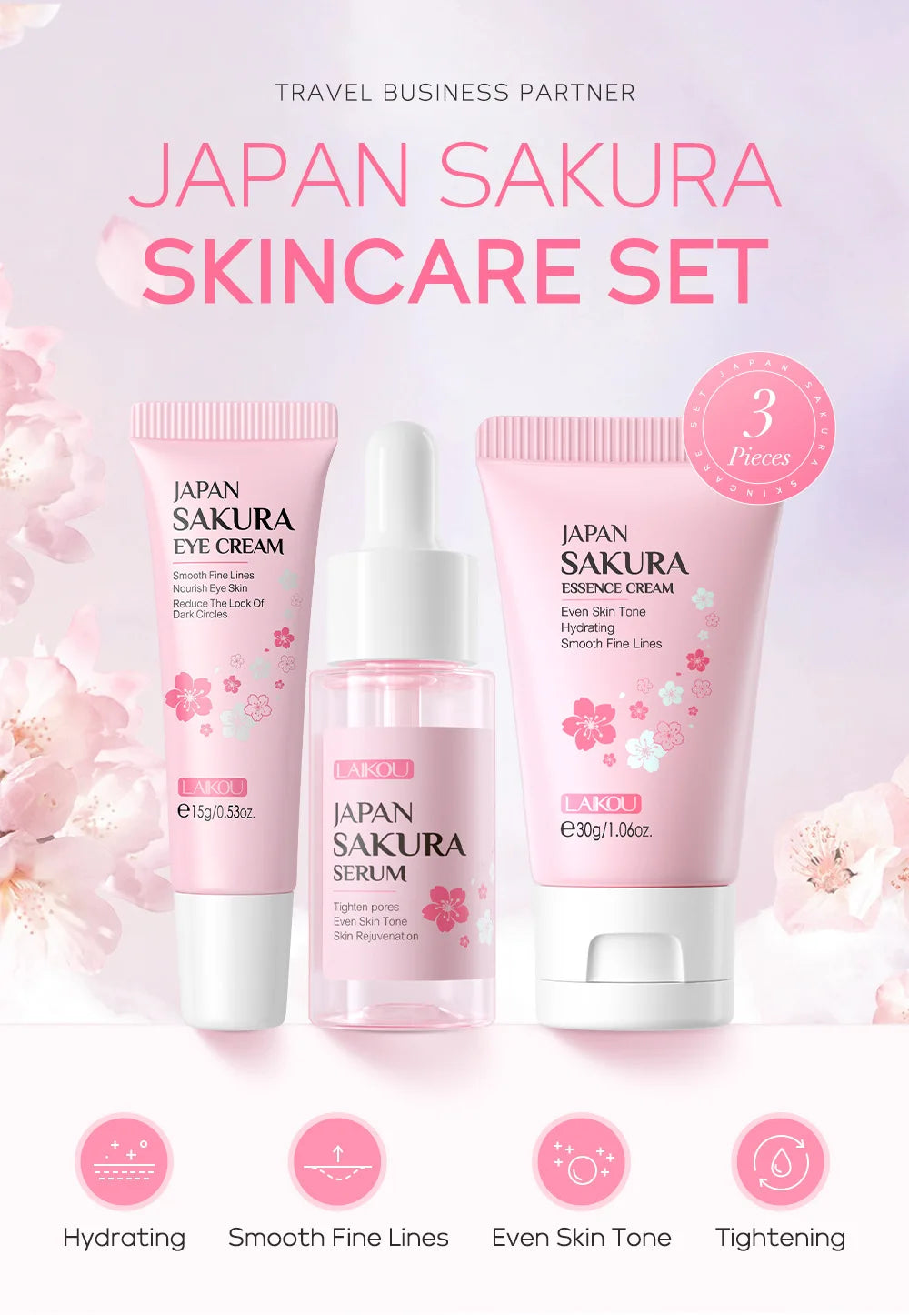 Golden Sakura Skin Care Sets Face Cream Serum