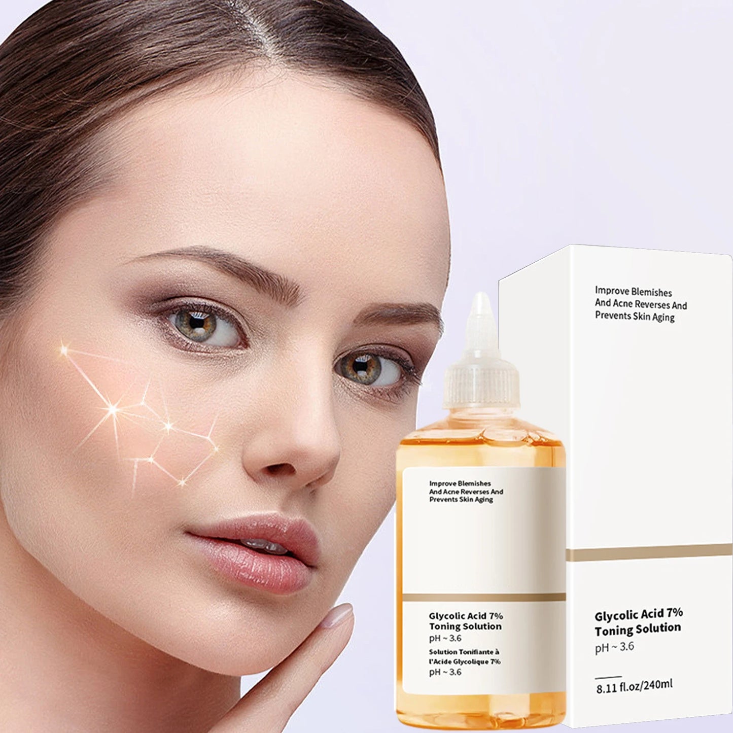 240ml Glycolic Acid 7% Toning Solution Ordinary Acne Remover Lifting Firming Wrinkles Glowing Facial Care Glycolic Acid Toner