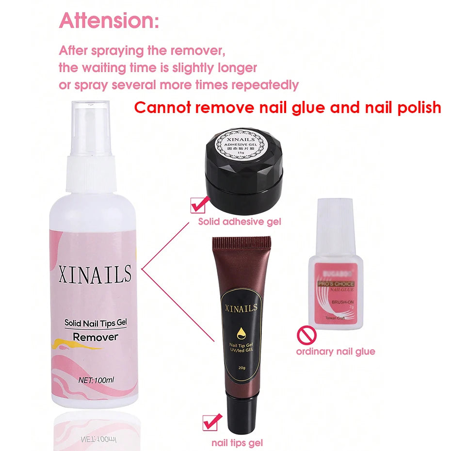 Nail Tips Solid Adhesives Gel Remover Nail Liquid Easy