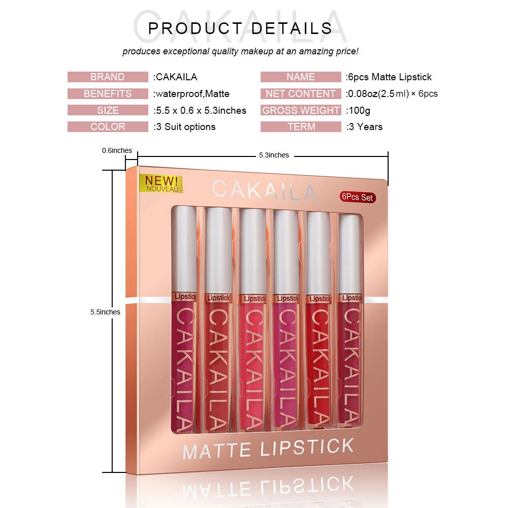 Gloss Lipstick Set Liquid Matte Velvet Matte Women's Makeup Long-lasting