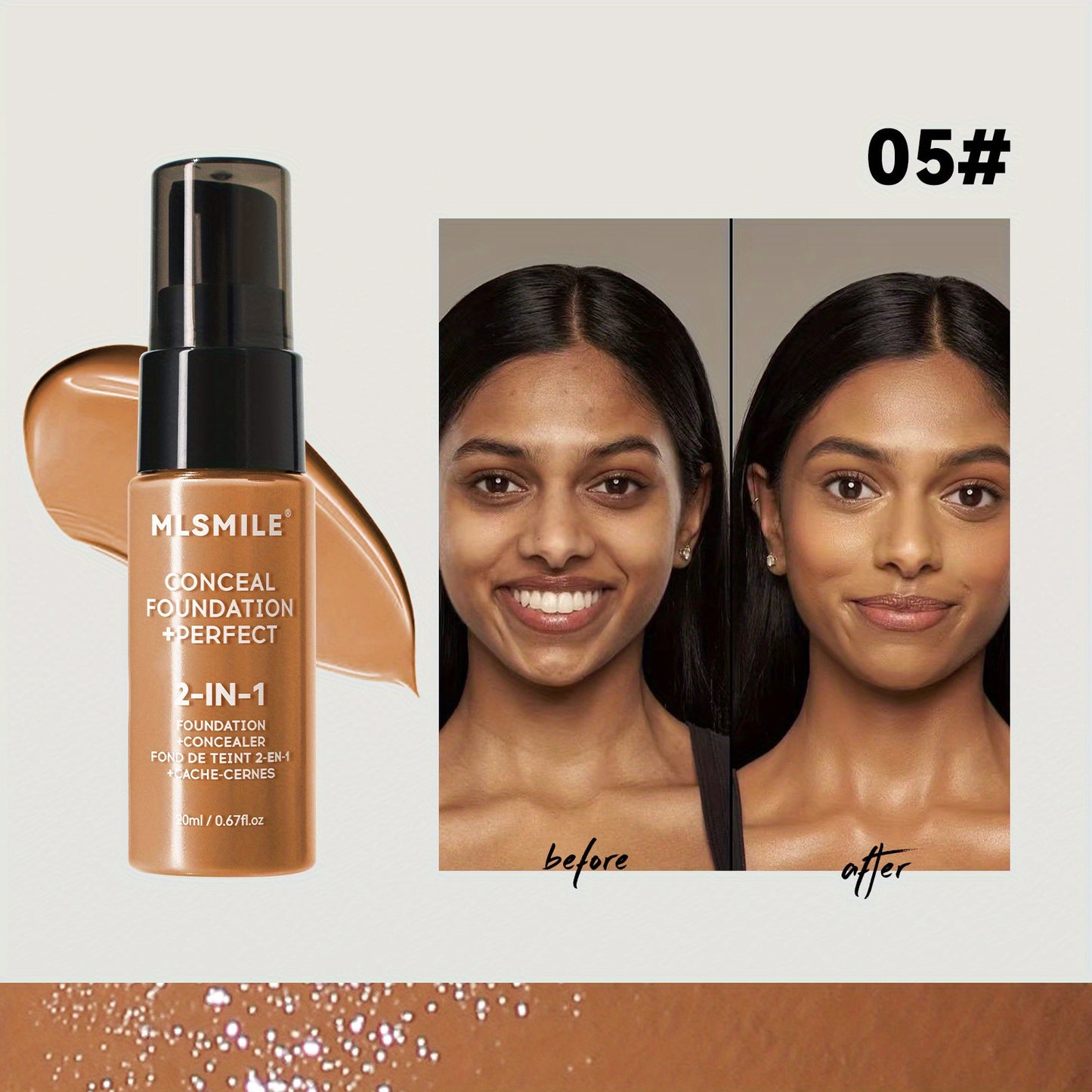 6-Shade Longwear Foundation: Waterproof, Sweatproof, Oil-Control & Easy-To-Blend Concealer for Flawless Skin, Foundation, Makeup, Cosmetics, Skin Care, Face Beauty, Matte Finish, Beauty Product