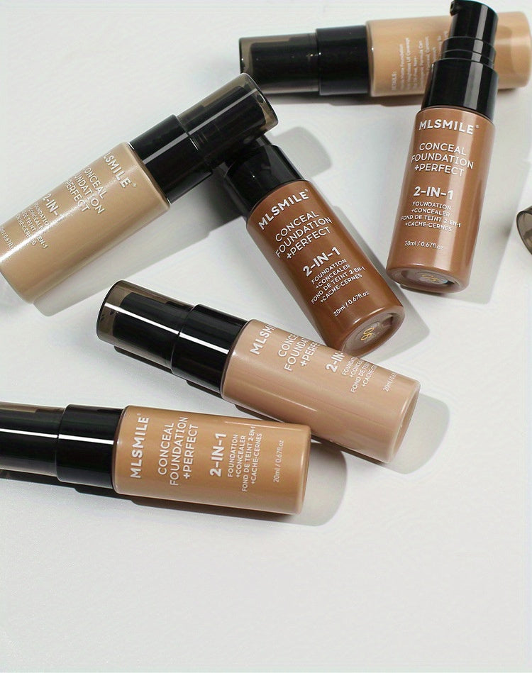 6-Shade Longwear Foundation: Waterproof, Sweatproof, Oil-Control & Easy-To-Blend Concealer for Flawless Skin, Foundation, Makeup, Cosmetics, Skin Care, Face Beauty, Matte Finish, Beauty Product