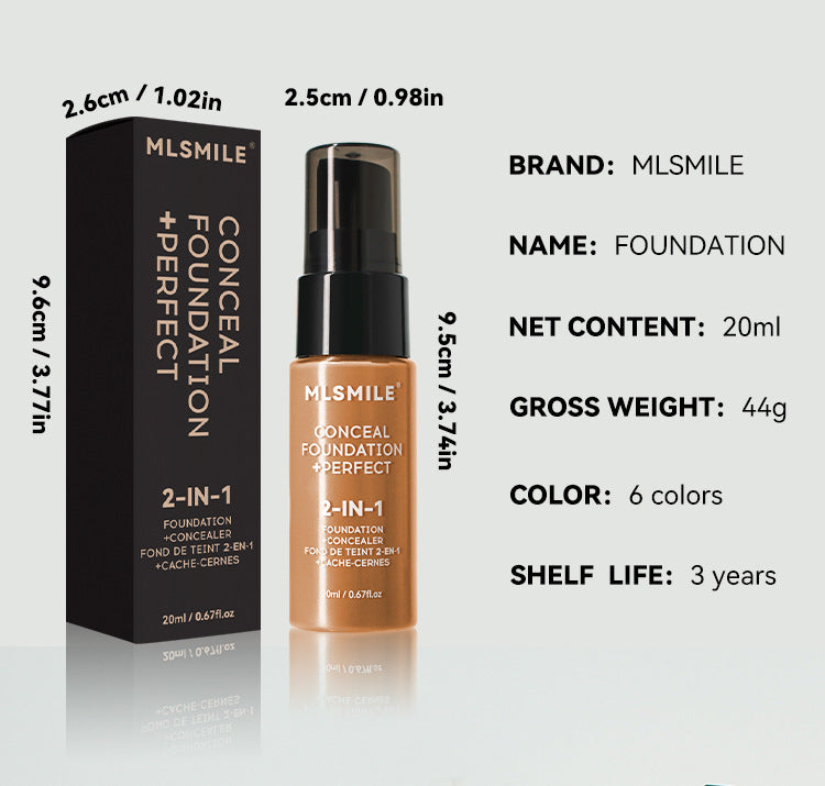 6-Shade Longwear Foundation: Waterproof, Sweatproof, Oil-Control & Easy-To-Blend Concealer for Flawless Skin, Foundation, Makeup, Cosmetics, Skin Care, Face Beauty, Matte Finish, Beauty Product